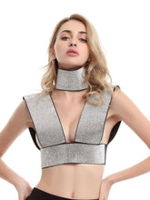 Neck Chain Detail Open Rhinestone rock & sexy party tank bra Top only without skirt & legging Sai Feel